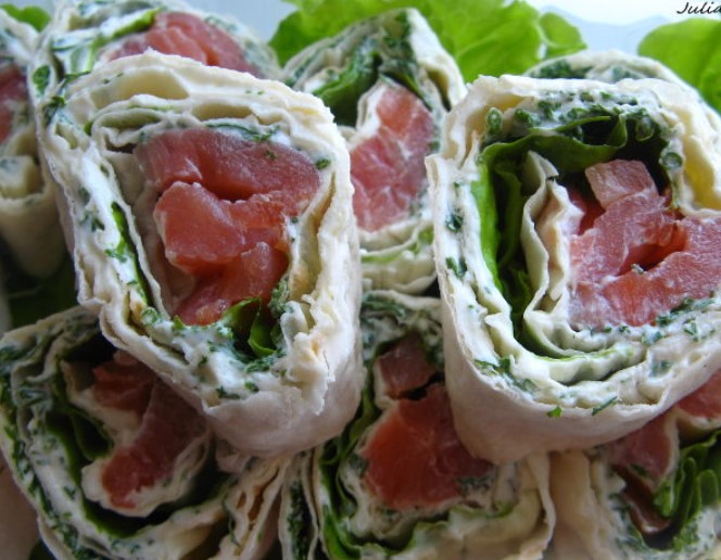 Lavash Rolls With Trout