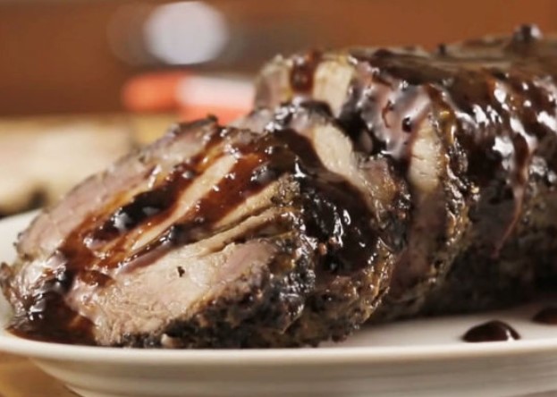 Pork Neck Baked with Honey Mustard Glaze