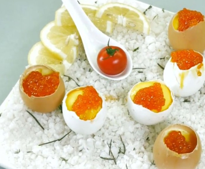 Eggs Stuffed with Salmon and White Fish
