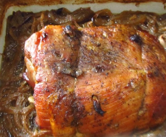 Pork Neck Baked on Onions