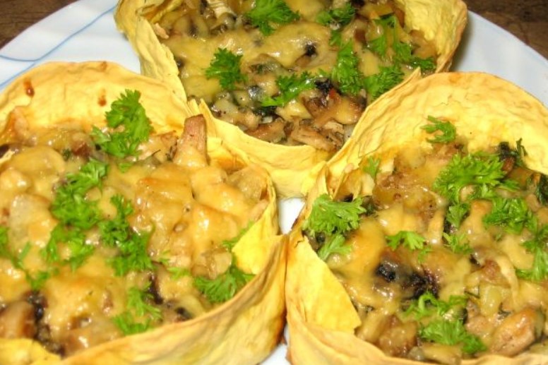 Mushroom Casserole in Pita Bread