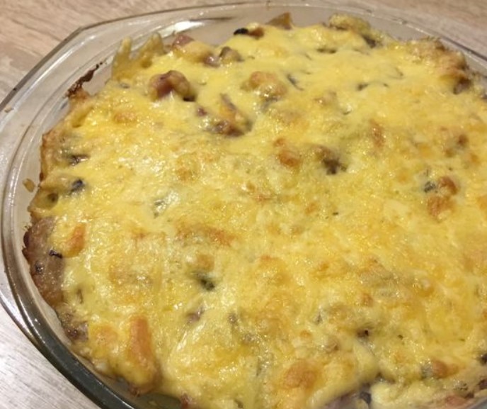 Baked Potatoes with Ham and Mushrooms step 15