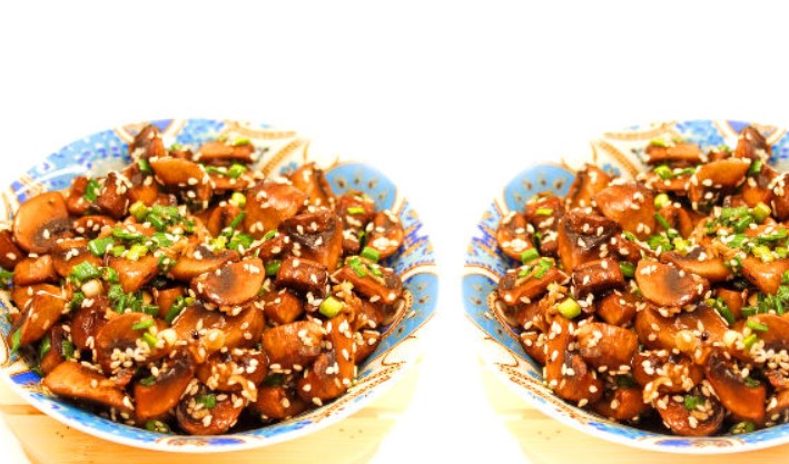 Mushrooms with Sesame Seeds