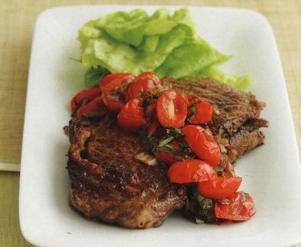 Steaks with Fried Tomatoes
