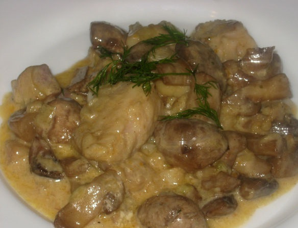 Pangasius Stew with Mushrooms