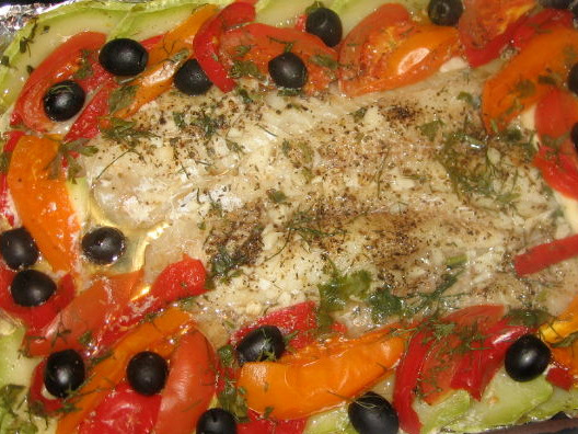 Fish Baked with Vegetables