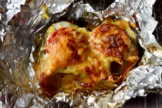 Fish with Tomatoes and Cheese, Baked in Foil step 9