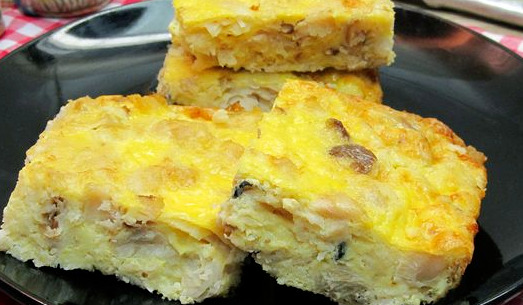 Fish Casserole in Egg and Milk Filling