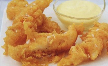 Fried Fish in Batter with Lemon Mayonnaise