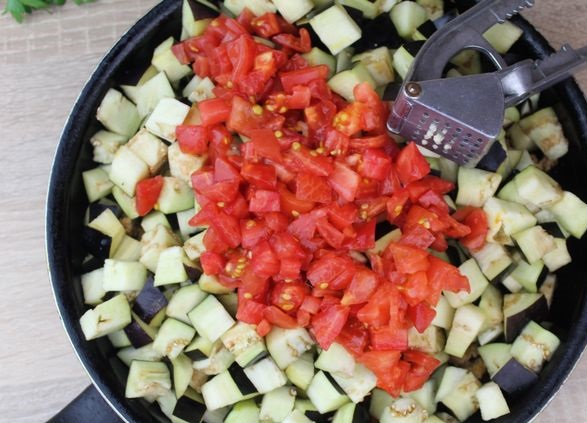 Eggplant Stewed with Minced Meat, Rice and Tomatoes step 6