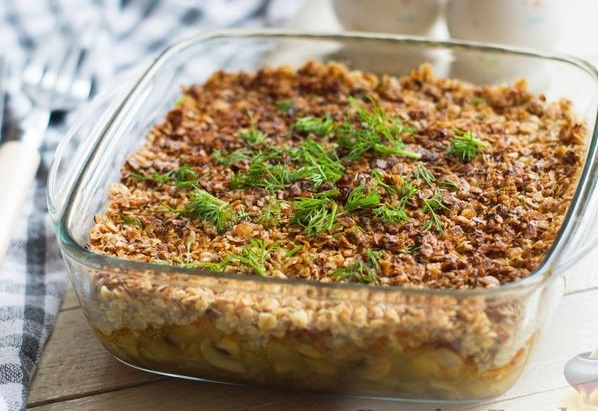 Mushroom Crumble with Oatmeal