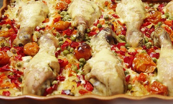 Rice with Vegetables and Chicken Legs
