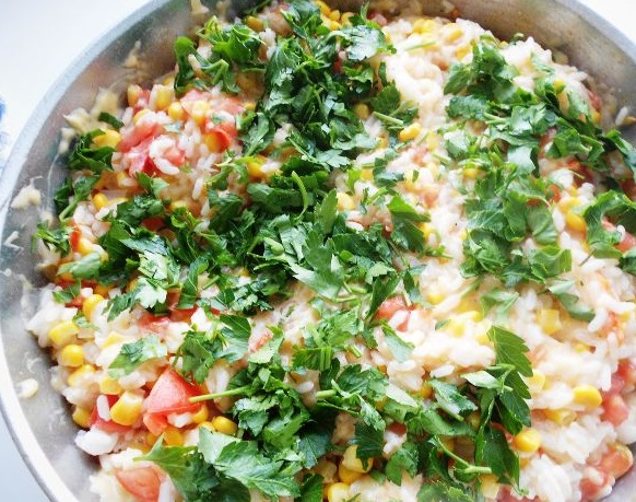 Rice with Corn and Tomatoes