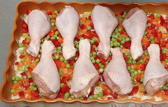 Rice with Vegetables and Chicken Legs step 2