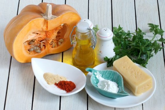 Baked Pumpkin Sticks with Cheese and Spices step 1