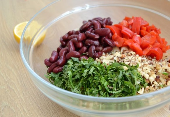 Penne with Beans, Pickled Peppers and Nuts step 6