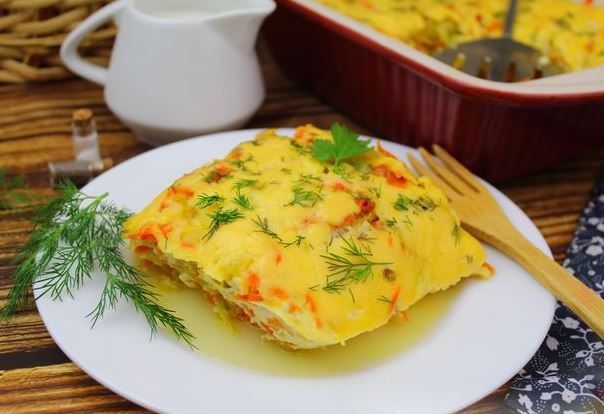 Peking Cabbage Casserole with Cheese