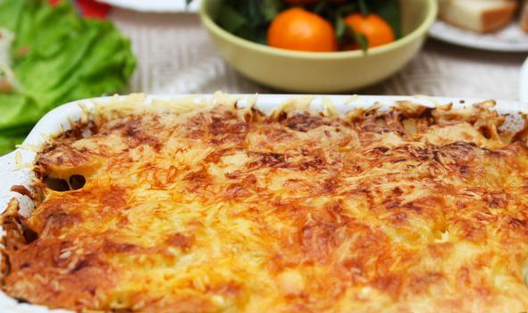 Potato Casserole with Minced Meat and Tomatoes