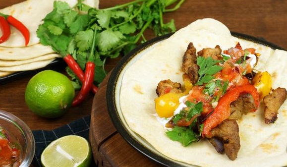 Mexican Fajitas in a Tortilla