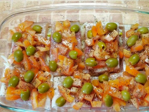 Fish Baked with Tomatoes and Olives step 3