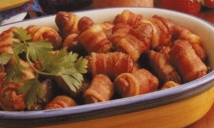 Sausages in Bacon