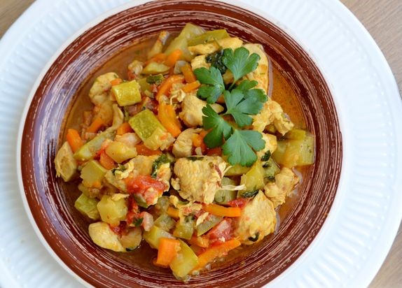 Saute of Chicken, Zucchini And Tomatoes