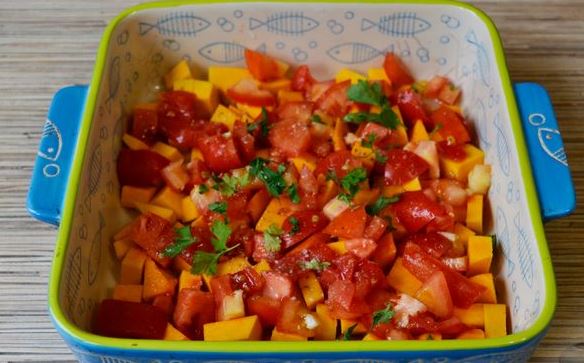 Chicken, Pumpkin and Tomato Casserole step 3