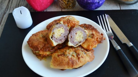 Oven Baked Zrazy with Cheese and Egg Filling