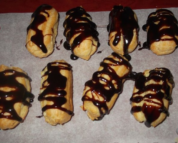 Eclairs with Chocolate Icing and Custard step 20