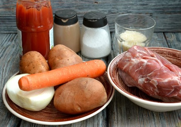 Tomato Soup with Pork and Rice step 1