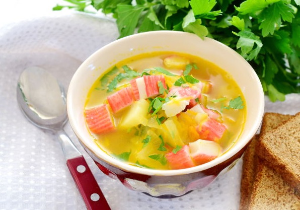 Soup with Crab Sticks