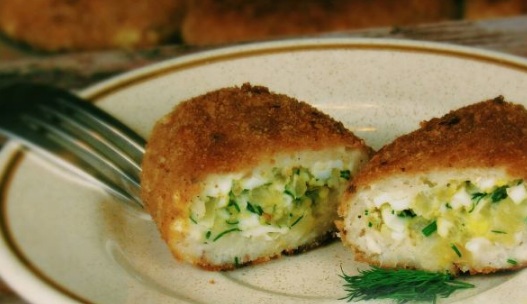 Fish Zrazy, or Cutlets Stuffed with Boiled Eggs, Onions and Herbs