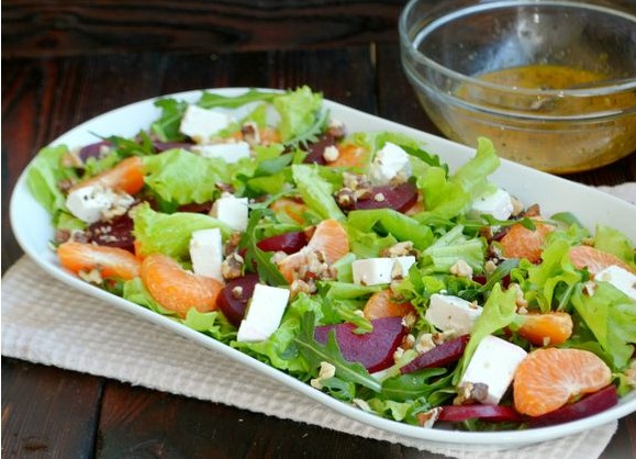 Baked Beetroot Salad with Tangerines, Feta and Walnuts step 10