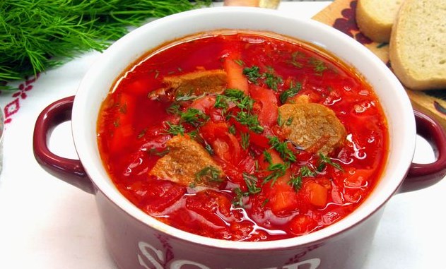 Borscht with Pork and Sauerkraut