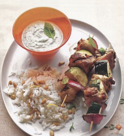 Chicken Fillet, Zucchini and Onion Kebabs