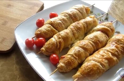 Chicken Kebab in Puff Pastry