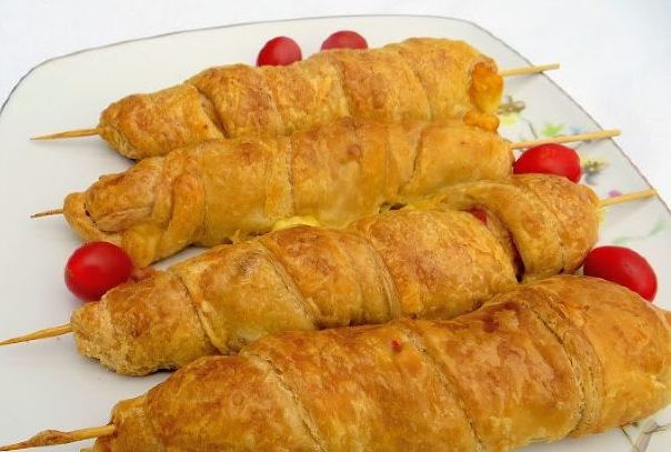 Chicken Kebab in Puff Pastry