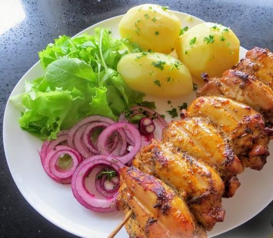 Chicken Thighs Barbecue Marinated From Fermented Baked Milk (in the Oven)