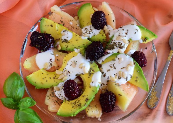 Dessert Salad of Melon and Avocado