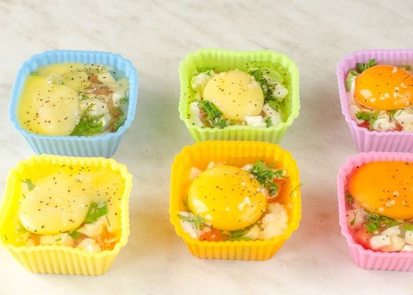 Fried Eggs with Vegetables and Cheese (in the Oven) step 4