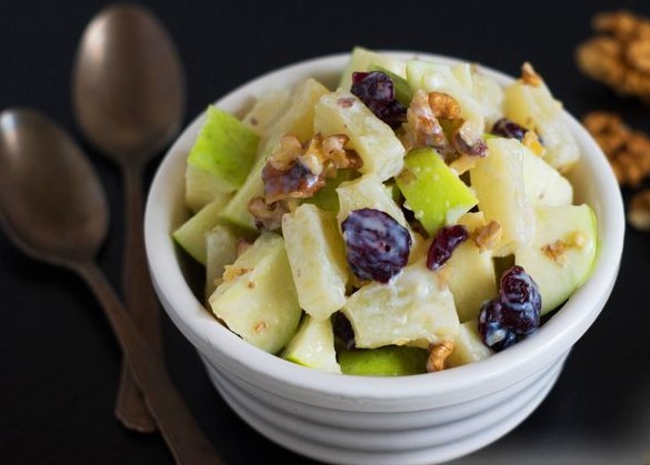 Fruit Salad with Apples, Pineapples, Dried Cranberries and Nuts