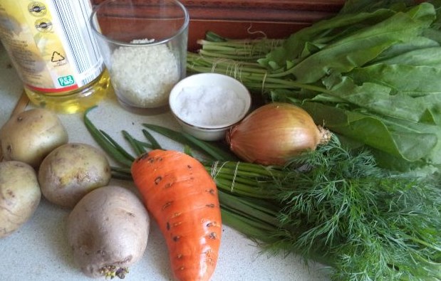 Green Borsch with Rice step 1