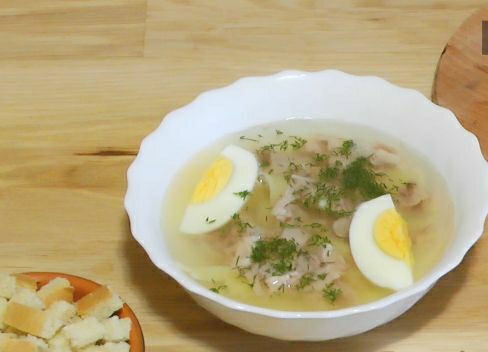 Chicken Broth with Noodles and Egg step 4