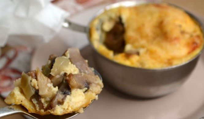 Mushroom Julienne in Egg and Milk