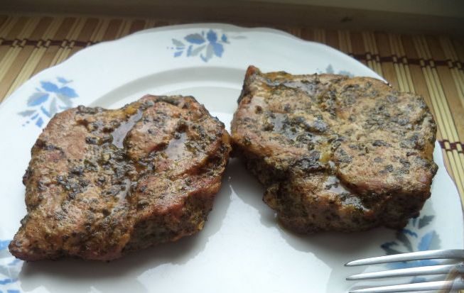 Pork Baked in Basil Marinade