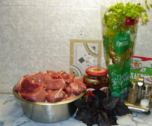 Pork Kebab Marinated in Tomato step 1