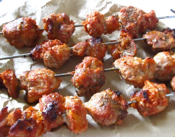 Pork Neck Kebab in the Onion-Tomato Marinade