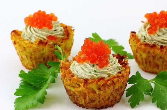 Potato Baskets with Herring “Cream”