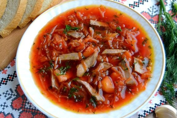Red Borsch with Pork Tongue