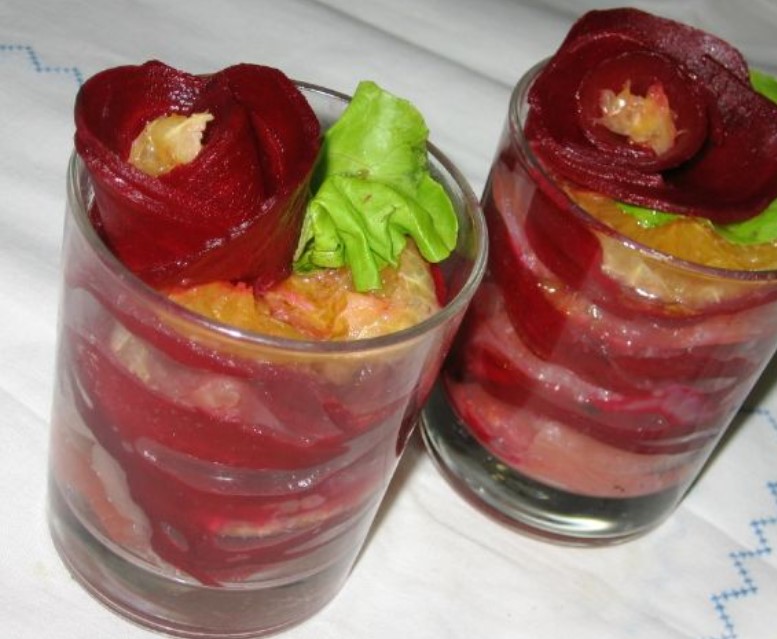 Beetroot Carpaccio with Salmon